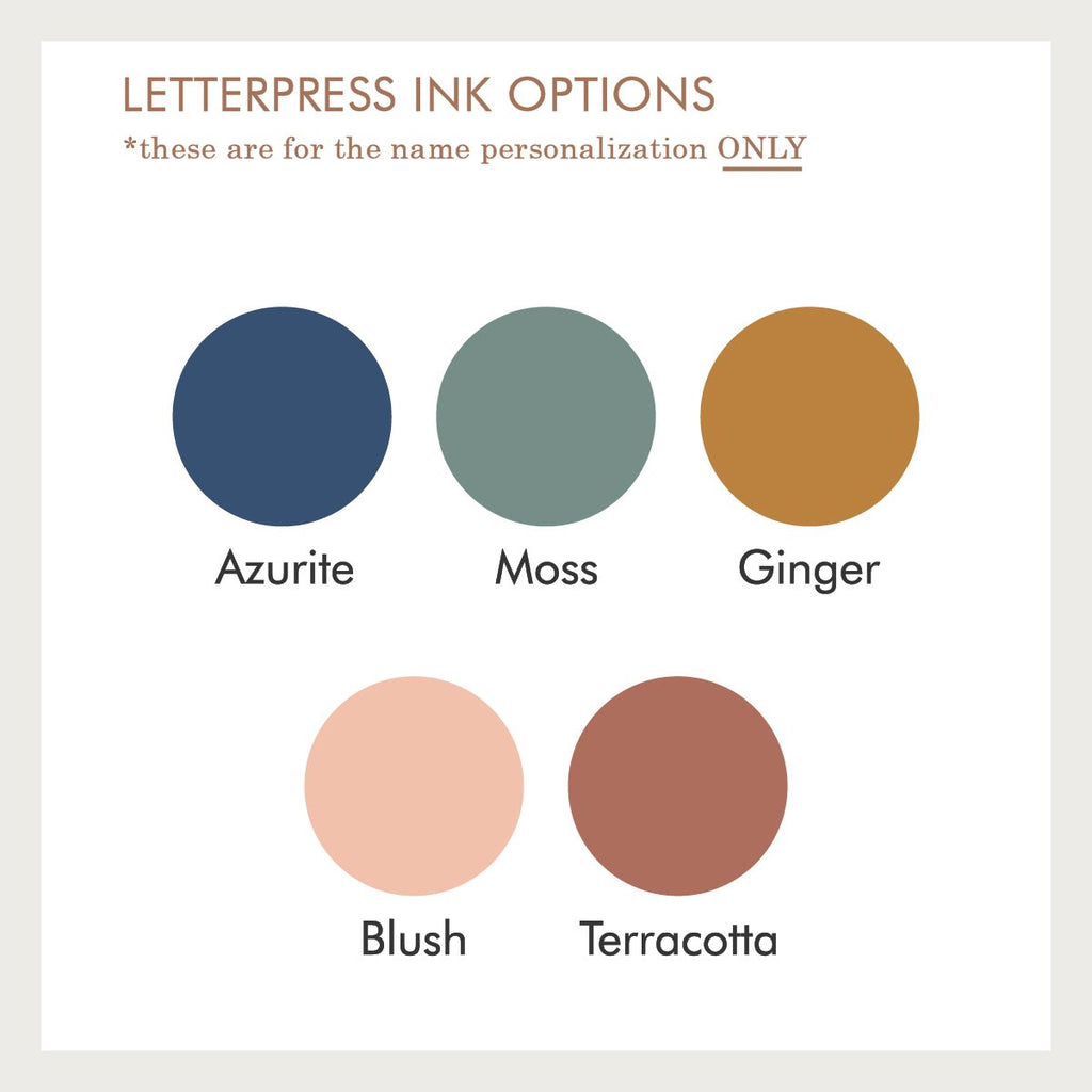 PS kids Letterpress ink Options