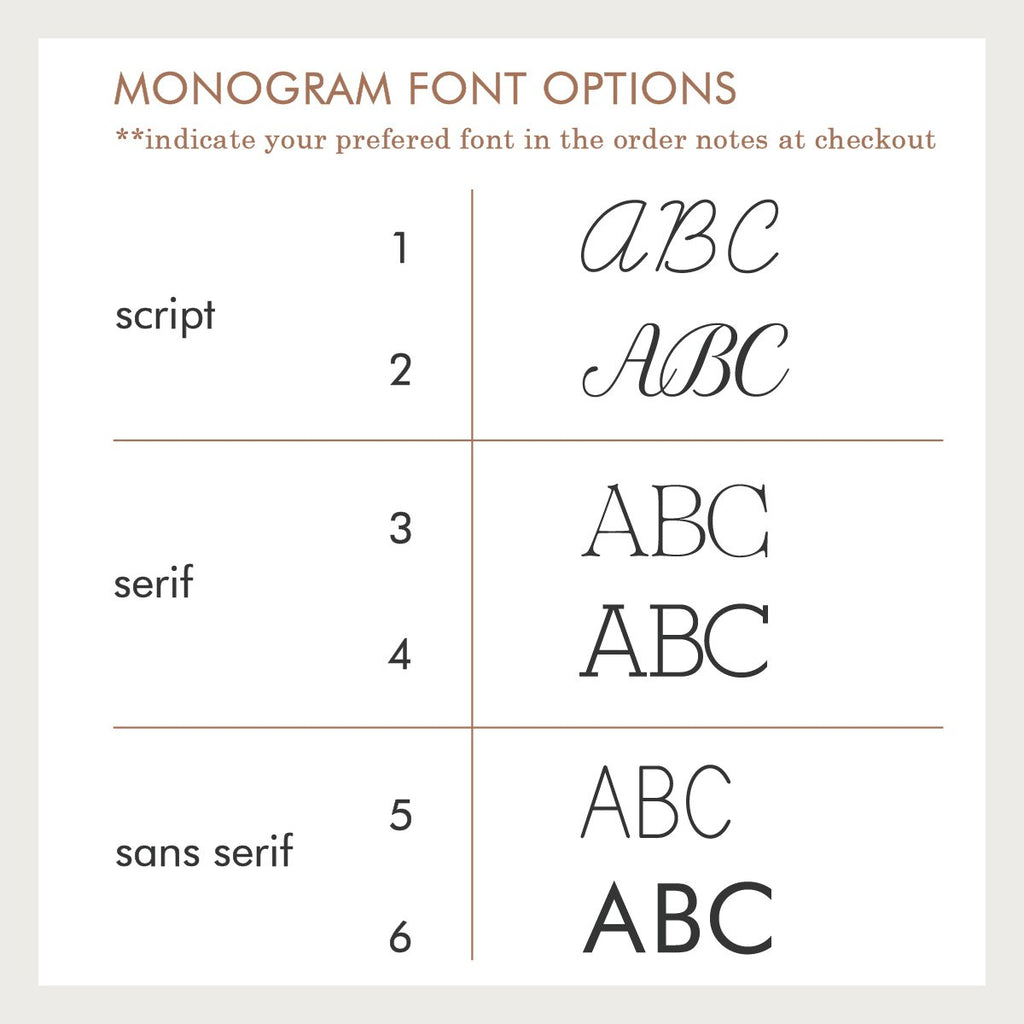 PS kids Monogram Font Options